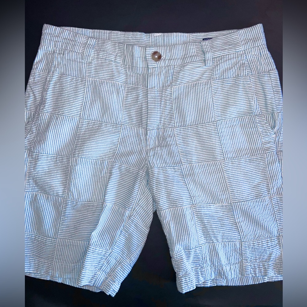 Vineyard Vines Shorts Striped Patchwork Cotton Br… - image 1